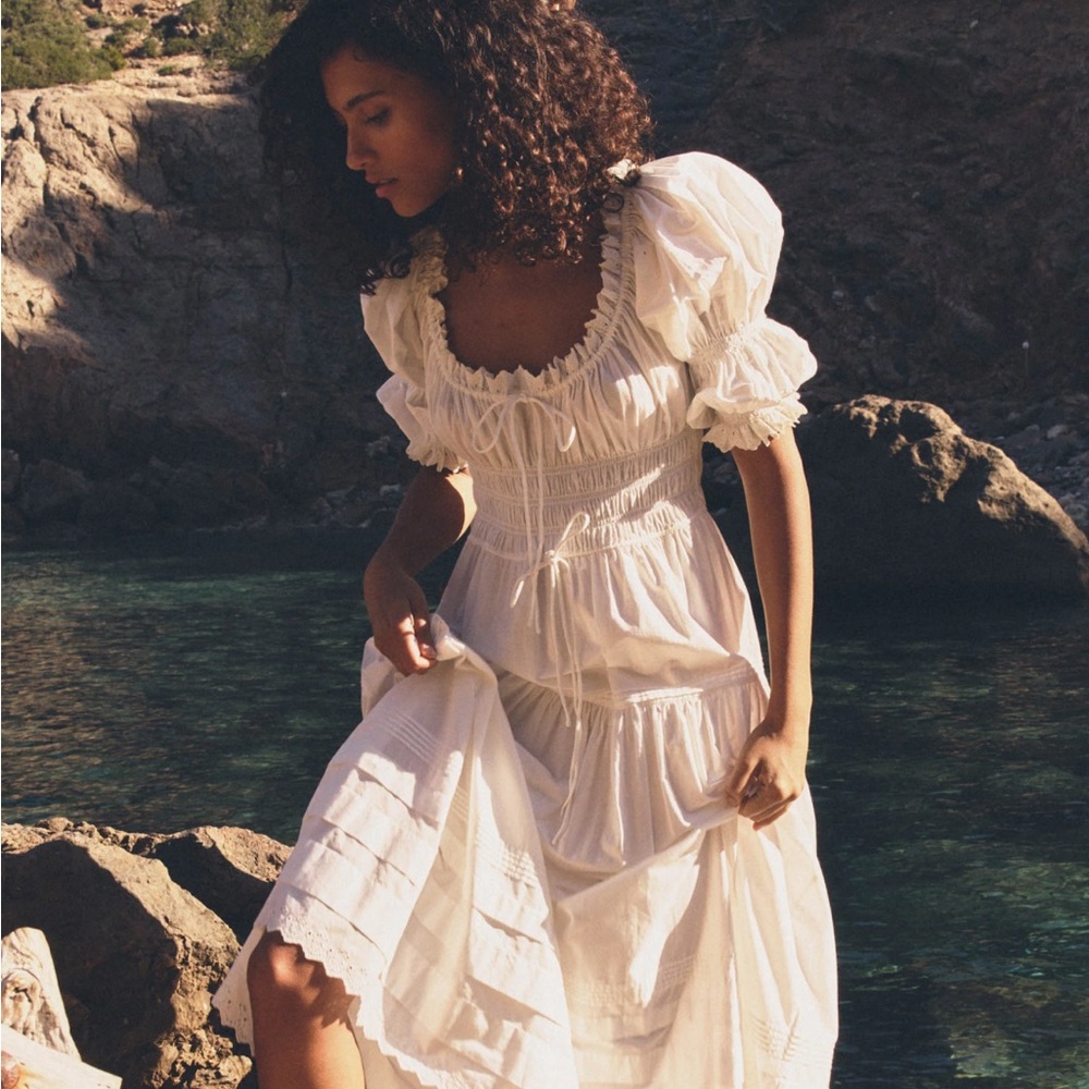 Doen Bardot Midi Dress in powder